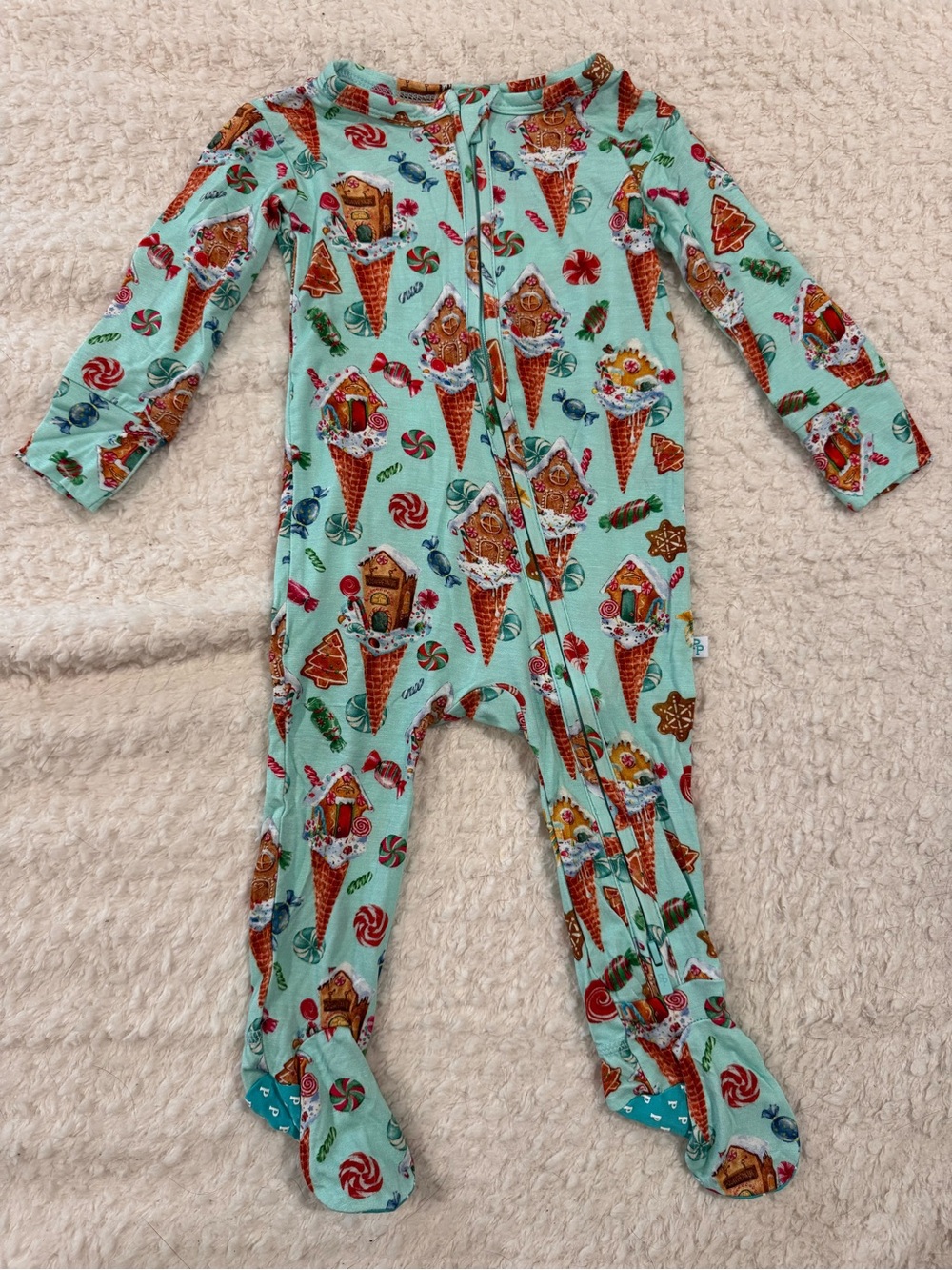 Posh Peanut Gingerbread Ice Cream Footie Pajamas | 6–9M | NWOT